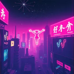 Neon Dreams in the Digital Night