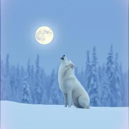 Lonely White Wolf