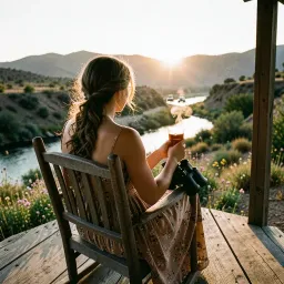 Sitting on porch
