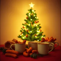 Bratwurst und Weihnachtsbeleuchtung