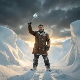 Man of Concrete in the Snow