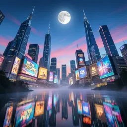 Neon moonlight