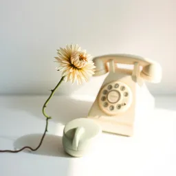 Sitting next to the telephone 