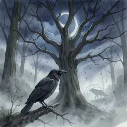 Raven at Dusk