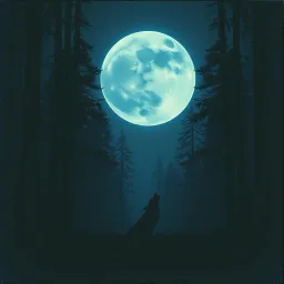 Lobos bajo la luna
