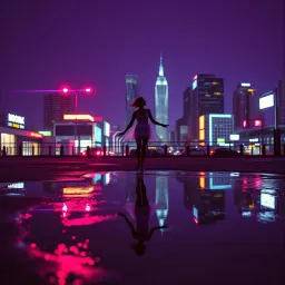 In a puddle