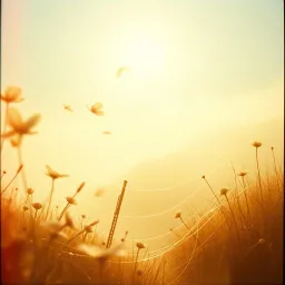 Petals of light in the air