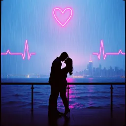 Passionate kiss