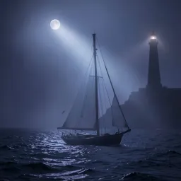 Boat in the Cold Night