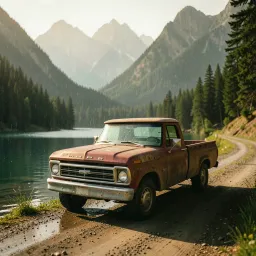 Truck By The Lake