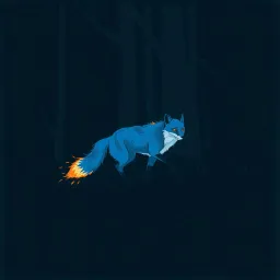 Blue tailed fox