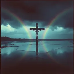 Crucifix in the Rain
