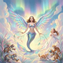 The everlasting symphony of a mermaid with wings