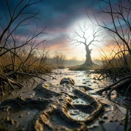 Drug through mud, made from clay