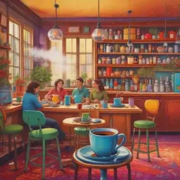 Freunde im Café