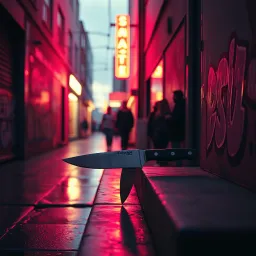 Leg das Messer weg