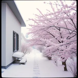 The cherry blossom hearts bloom after winter