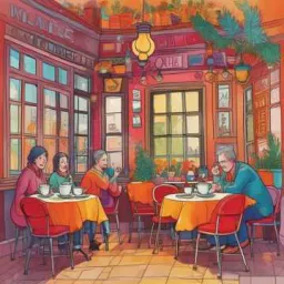 Freunde im Café