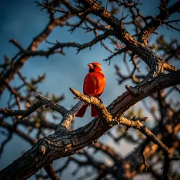 Cardinal Over Cedar
