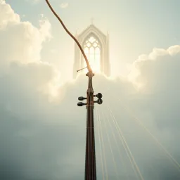 A rope is coming down from the sky...