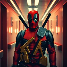 Deadpool With The Gold Desert Eagles