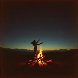 Firewalkers Under Night's Sky